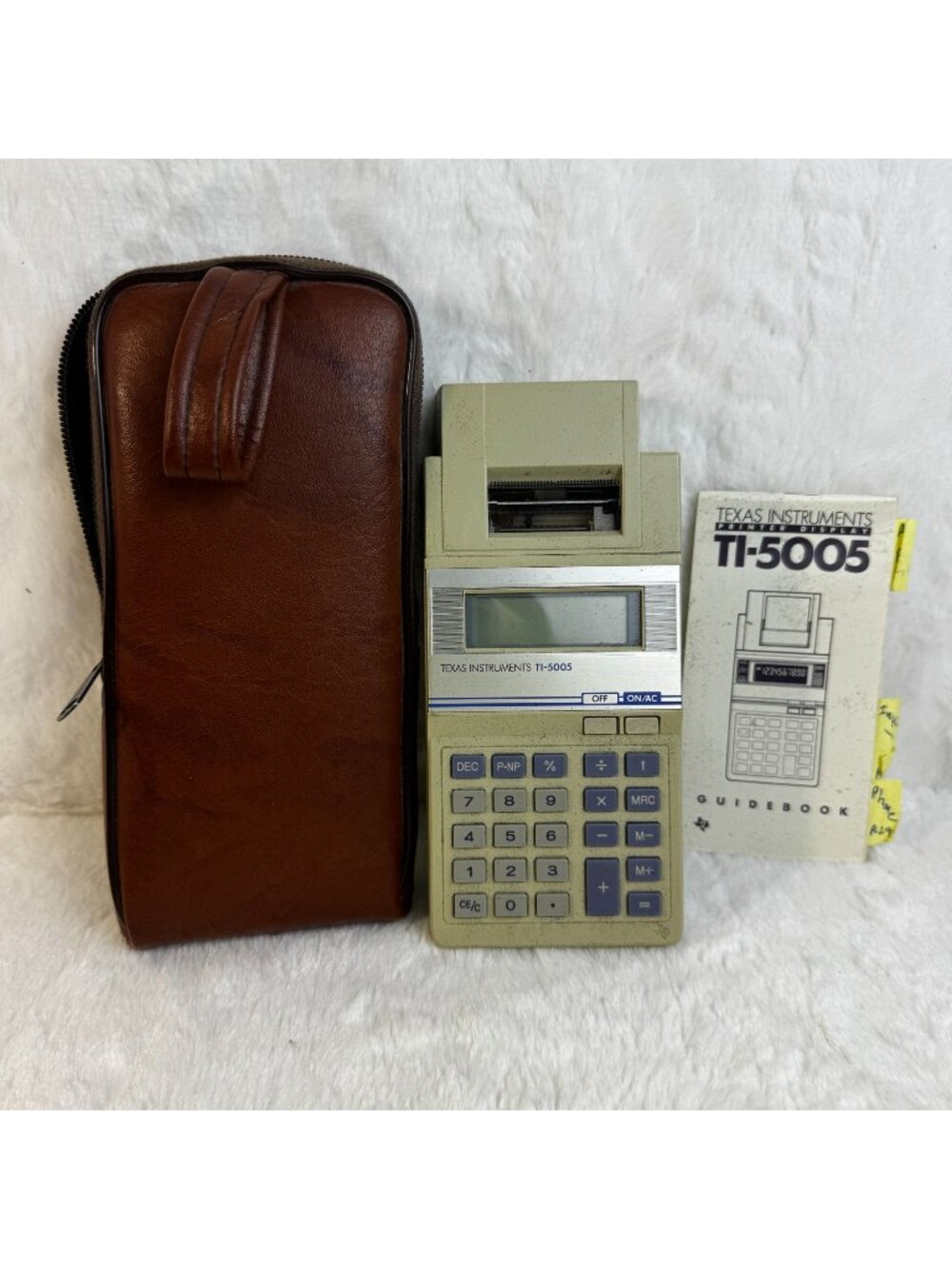 Vintage Texas Instruments TI-5005 Printer Display Calculator W/ Case & Guidebook
